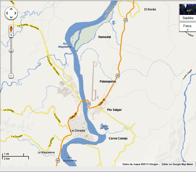 HAY 5 OPCIONES PARA UBICAR NUEVO PUENTE LA DORADA-PUERTO SALGAR