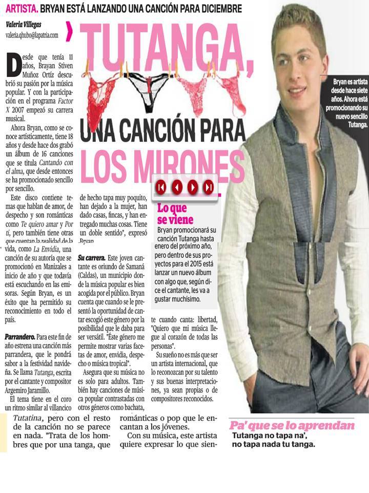 BRYAN ESTA LANZANDO UNA CANCION PARA DICIEMBRE - TU TANGA