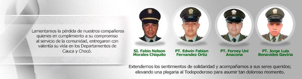 MUEREN TRES POLIC�AS EN ATAQUE DE LAS FARC A UNA PATRULLA EN EL CAUCA