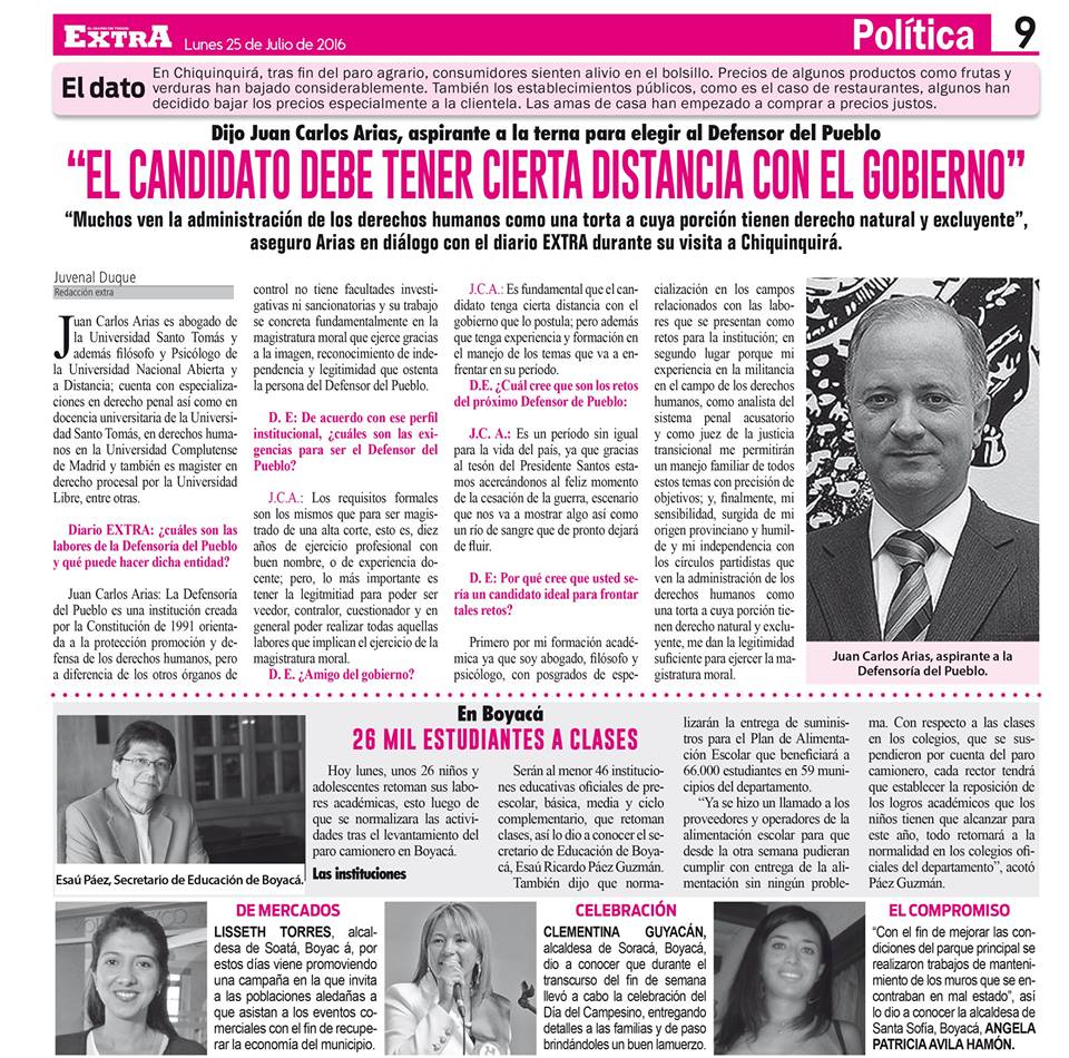 Respaldo al doctor Juan Carlos Arias Duque Samane�o, como Defensor del Pueblo, Firma electr�nica 