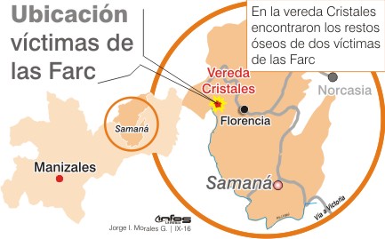 Familias caldenses recuperan cuerpos de v�ctimas de las Farc