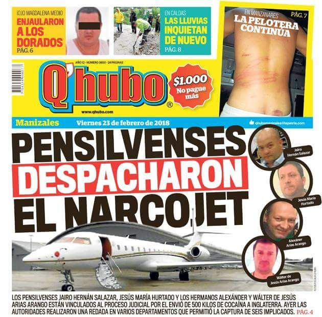 PENSILVENSES DESPACHARON EL NARCOJET
