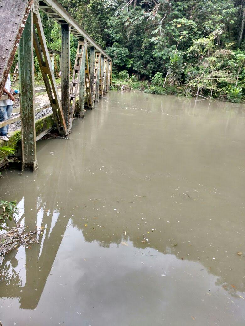 LOS R�OS LA MIEL Y TASAJOS CRECIERON TANTO, QUE CUBREN EL VIEJO PUENTE