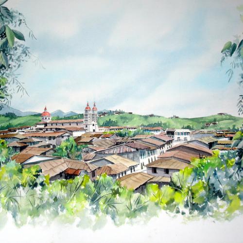 UNA DE LAS ACUARELAS DE JES�S FRANCO SER�N EXHIBIDAS EN EL MUSEO DE ARTE, HISTORIA Y TRADICIONES DE 