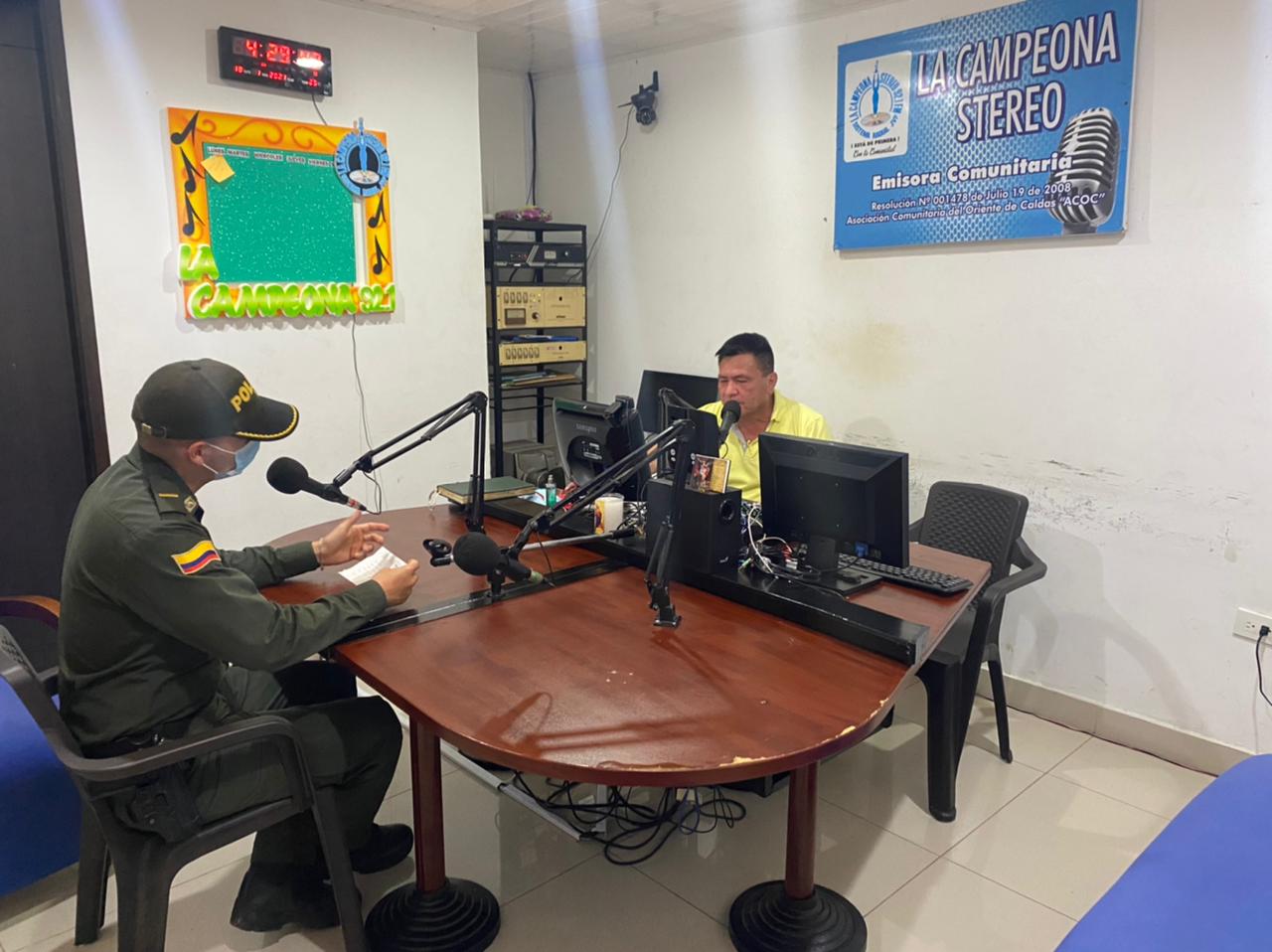 INTERVENCI�N DEL COMANDANTE DE LA POLIC�A EN LA EMISORA LA CAMPEONA SOBRE LOS DESORDENES EN RIO TASAJOS Y LA MIEL