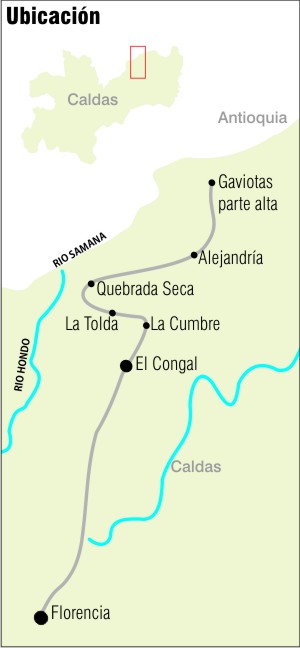 EL CONGAL, EN SAMAN� (CALDAS), CLAMA POR PASO PARA ESTUDIANTES Y EL RESTO DE HABITANTES