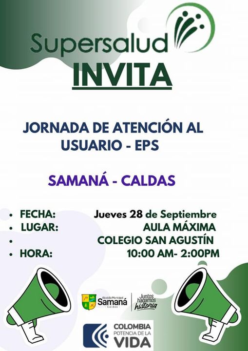 LA SUPERSALUD REALIZAR� HOY UNA JORNADA DE ATENCI�N A USUARIOS EN SAMAN�