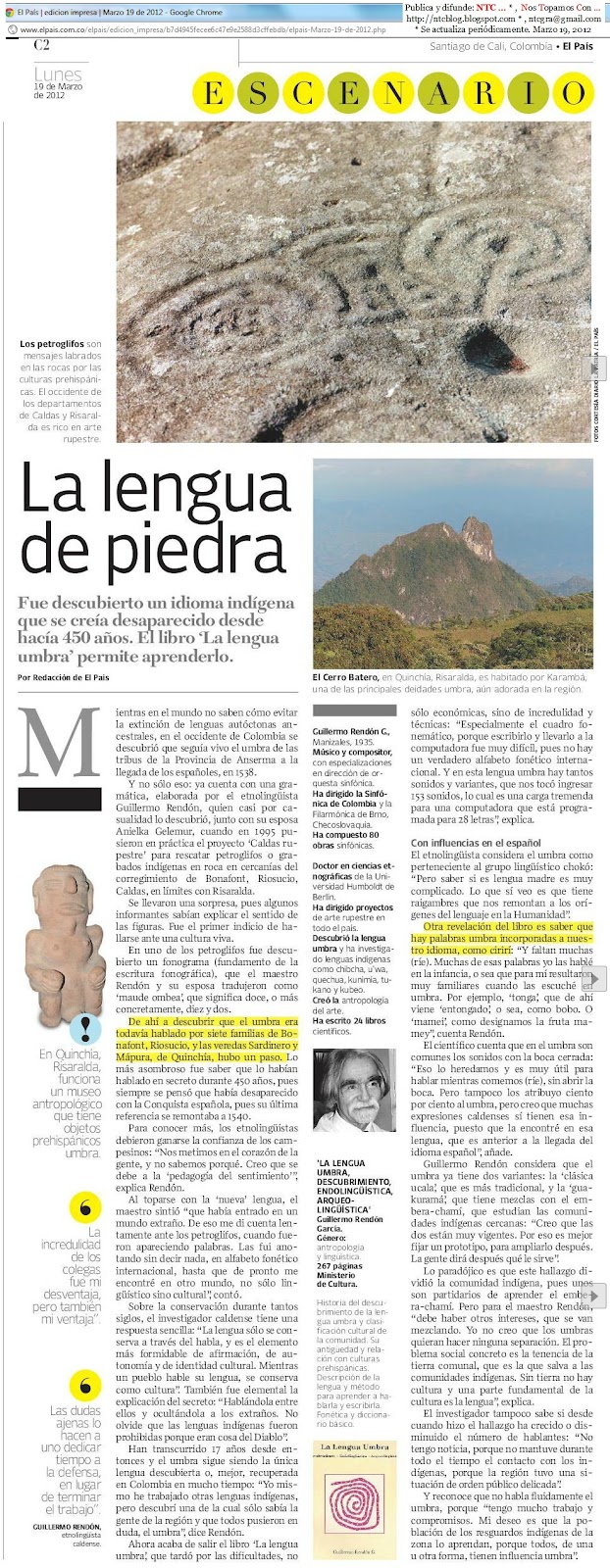 LA LENGUA UMBRA. DESCUBRIMIENTO, ENDOLING��STICA, ARQUEOLING��STICA. AUTOR: GUILLERMO REND�N-GARC�A.