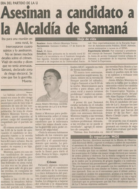 SE FUERON, PERO DEJARON HUELLA JESUS ALBEIRO MONTOYA