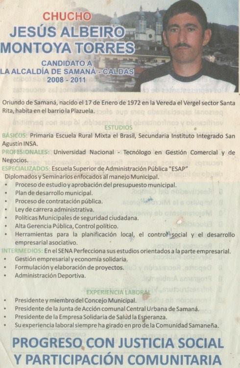 SAMAN� DOLORIDO DESPIDI� AL CANDIDATO DE LA U