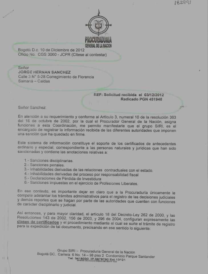 SOLICITAN INHABILTAR AL CORREGIDOR DE FLORENCIA JORGE HERNAN S�NCHEZ