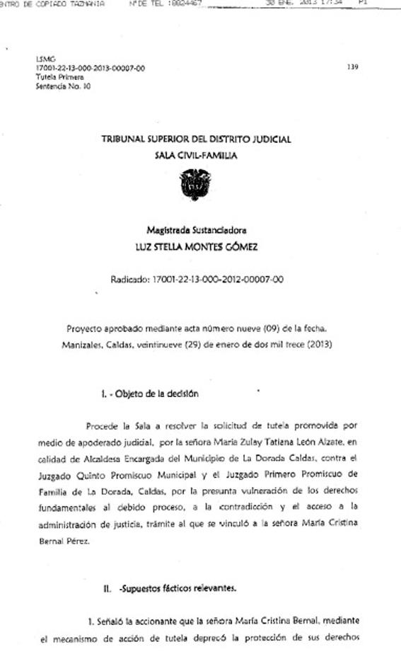 ALCALDE DE LA DORADA NO TEN�A QUE PAGAR UN D�A DE ARRESTO