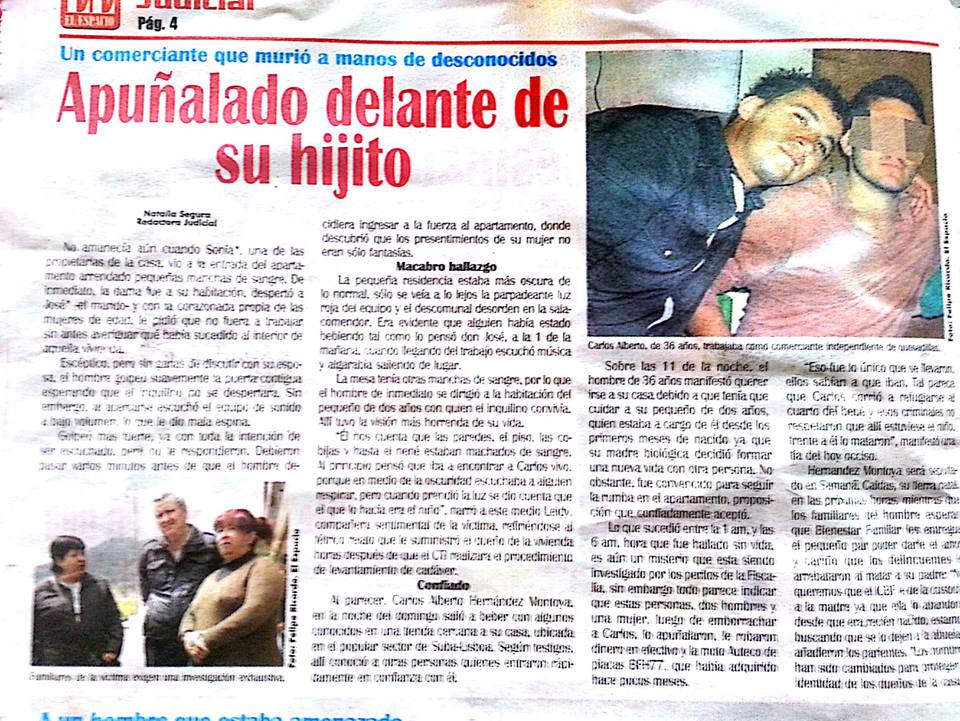 LA MUERTE DE UN COMERCIANTE SAMANE�O EN EL BARRIO LISBOA EN SUBA - BOGOT�