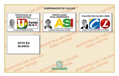 ENTRA EN LA RECTA FINAL CAMPA�A POL�TICA A LA GOBERNACI�N DE CALDAS