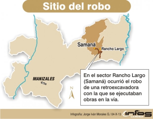 HURTAN RETROEXCAVADORA EN V�A SAMAN�-VICTORIA