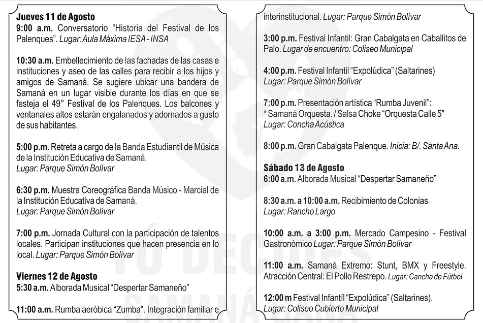 Evento: 49 FESTIVAL DE LOS PALENQUES