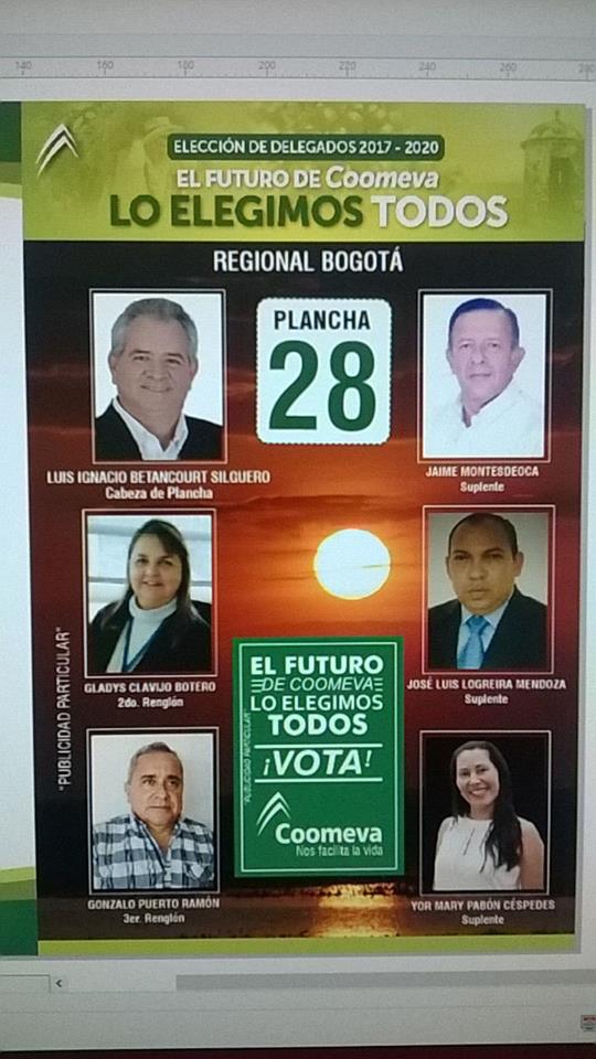 ELECCI�N DE DELEGADOS COOMEVA 20017-2020 GLADYS CLAVIJO BOTERO