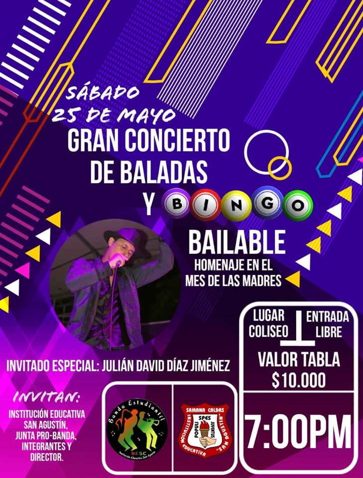 GRAN CONCIERTO DE BALADAS Y BINGO PRO BANDA JUVENIL ESTUDIANTIL