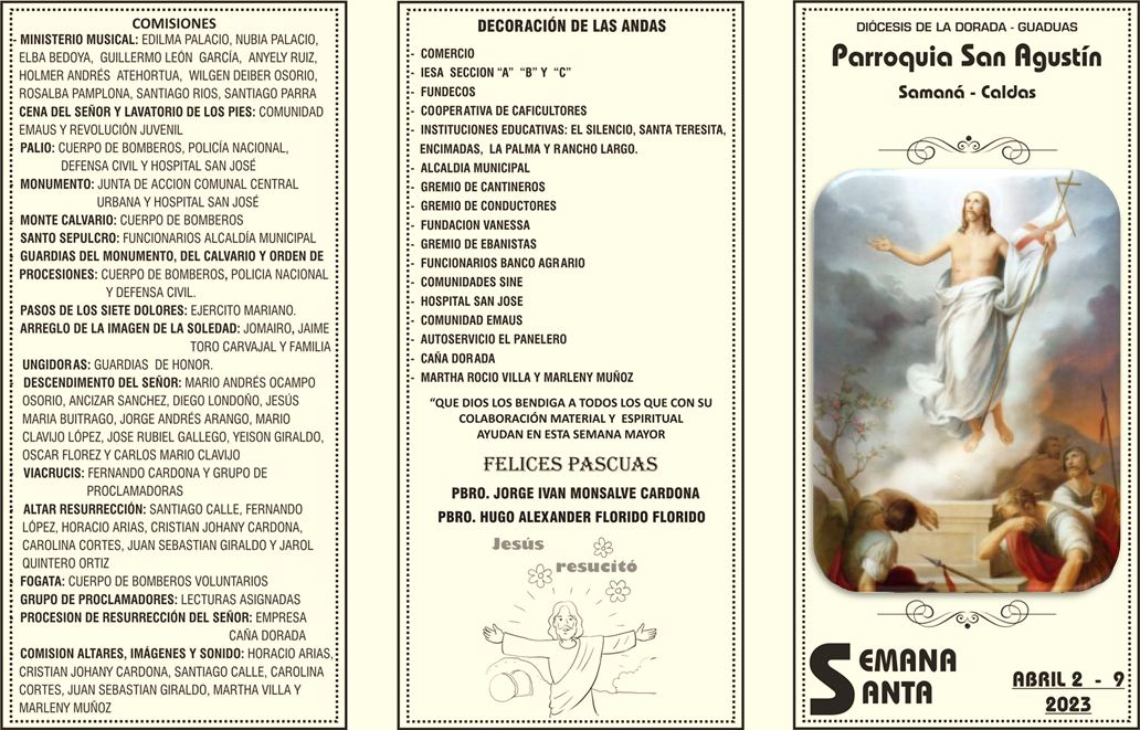 PROGRAMACI�N SEMANA SANTA 2023