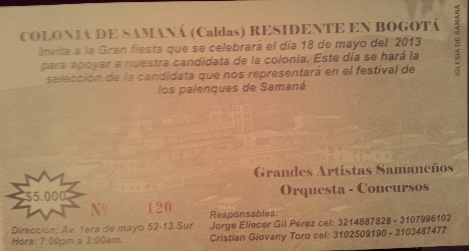 FIESTA DE INTEGRACI�N COLONIA SAMANE�A RESIDENTE EN BOGOT�