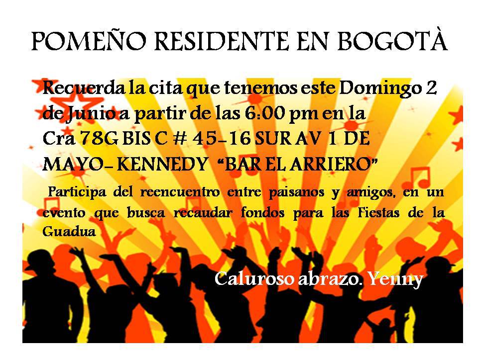 ENCUENTRO DE COLONIA DE LOS POMOS RESIDENTE EN BOGOT�